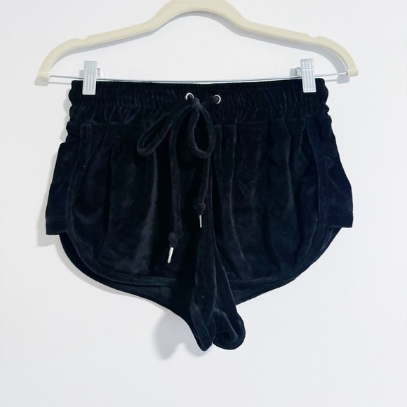 Mikoh - Black Velour Drawstring Shorts - Picture 1 of 3